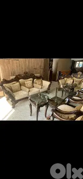 طقم كنبايات مصري حفر خشب زان