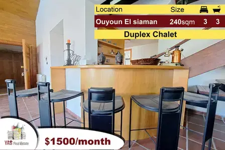 Ouyoun El Siman 240m2 | Duplex | Rent | Prime Location | Furnished |DA