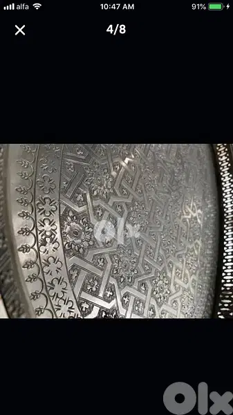 antique arabian silver tray