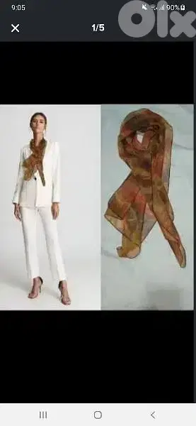 scarf colour mustard and orange silk