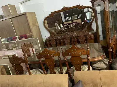 أوضة سفرة ملكية مصرية حفر خشب زان