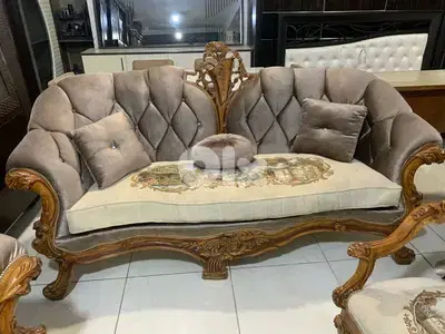طقم كنبايات مصري حفر خشب زان