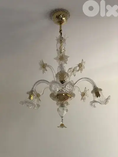 من اجمل ثرية مورانو ايطالي ورق  شغل رائع مميزة ممضية chandelier murano