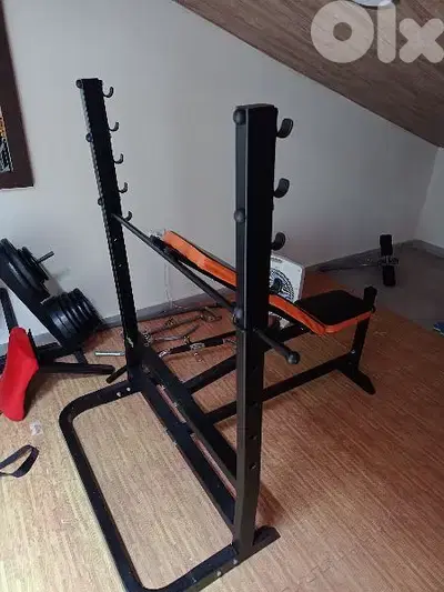 adjustable Bench with Rack axes & weights 03027072  GEO SPORTS