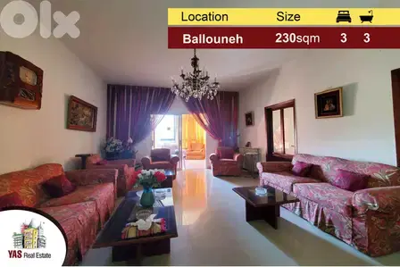 Ballouneh 230m2 | Mint Condition | Open View | Luxurious |