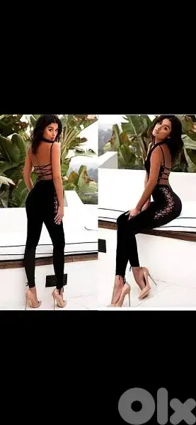jumpsuit lace up legs s to xxL