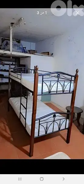 تخت مفرد طابقين 90 سم ماليزي شغل برا