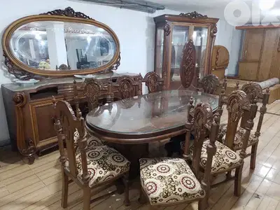 أوضة سفرة مصرية ملكية حفر خشب زان جديدة