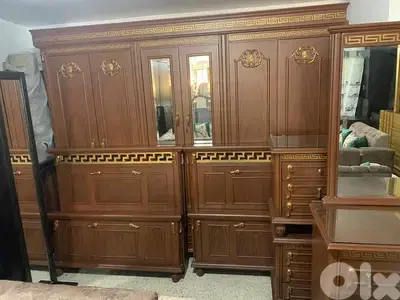 أوضة نوم خشب زان ولاتي ملبسة قشرة تختين