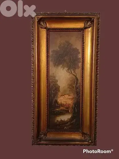 Late 19th. century Italian oil painting on red copper by Belli