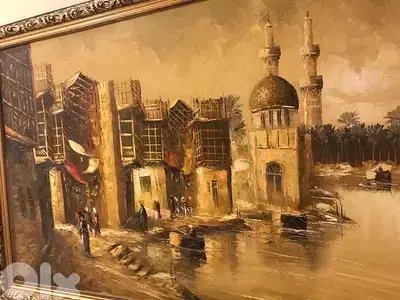 لوحة زيتيّة مستوردة مع إمضاء
