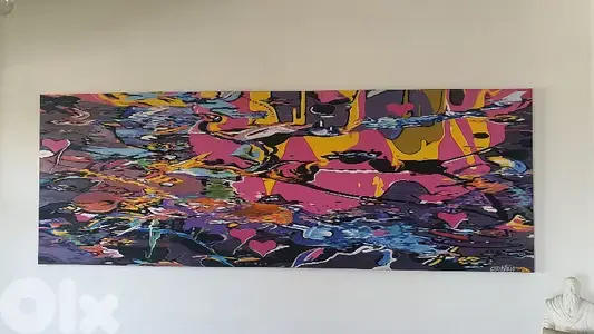 modern painting 240 x 86 cm