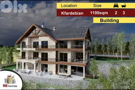 Kfardebian 1100m2 | Building core and shell | Great Investment | D