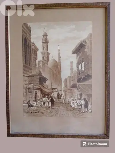 An Old watercolor by Dimitris Vassiliou 1960's