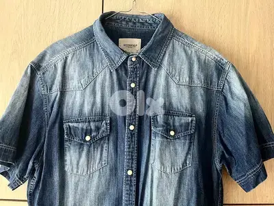 springfield chemise jeans original short sleeve for 10 usd