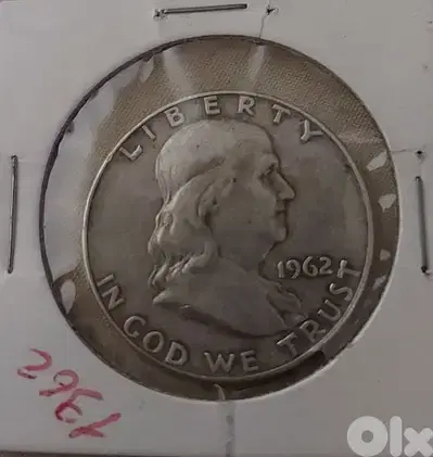 USA Silver Half Dollar Memorial for President Franklin year 1962
