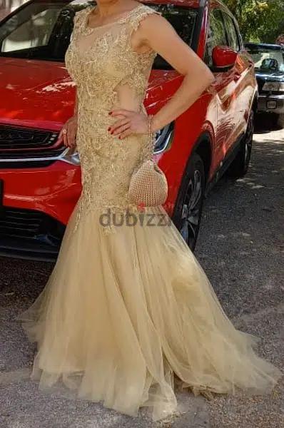 Long Mermaid golden dress (M size)+gift