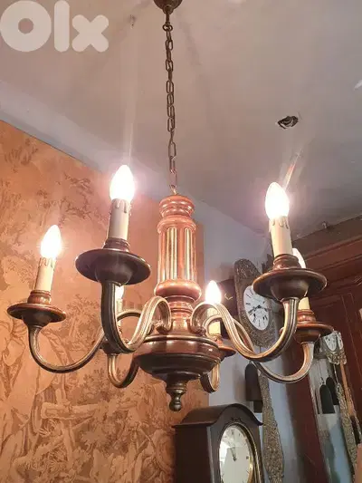 wood and bronze 6 lamps chandelier wood and bronze 6 lamps chandelier