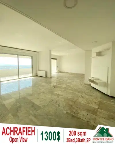 200 sqm Apartment For Rent in Achrafieh (أشرفية) with Open View 200 sqm Apartment For Rent in Achrafieh (أشرفية) with Open View