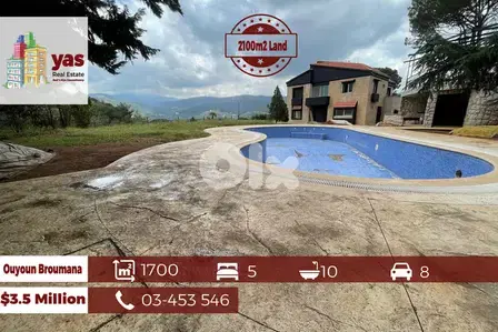 Ouyoun Broumana 1700m2 | 2100m2 Land | Designer's Signature Villa |TCH Ouyoun Broumana 1700m2 | 2100m2 Land | Designer's Signature Villa |TCH